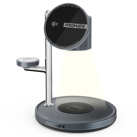 4-in-1 Qi2 Certified MagSafe Compatible Wireless Charging Station w/ Soft-Glow Night Lamp