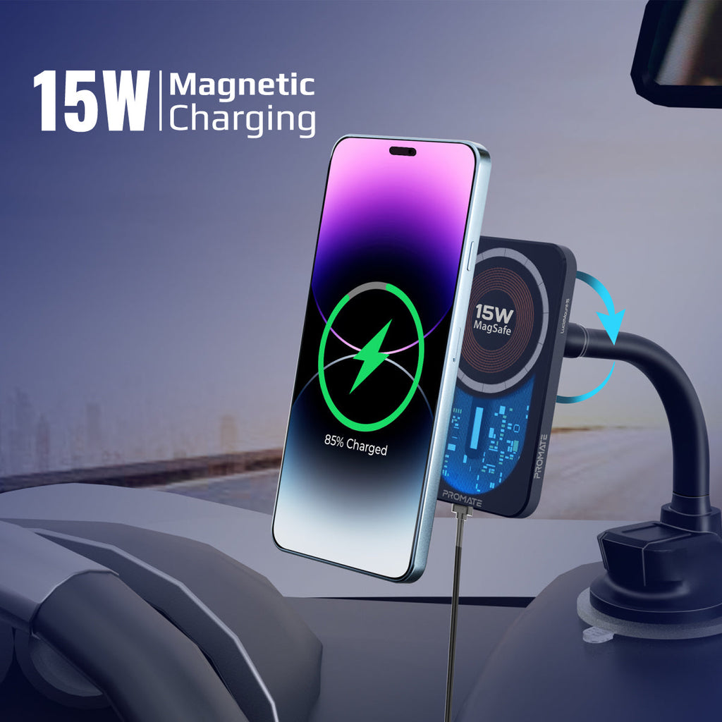15W MagSafe Transparent Car Wireless Charger Promate Philippines
