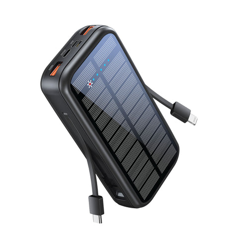 Promate SolarTank-20PDCi Solar Power Bank with 20000mAh with USB-C & Lightning Cable