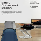 Promate Deskmate-6 Adjustable Laptop Stand with Aluminum Design and Extendable Height