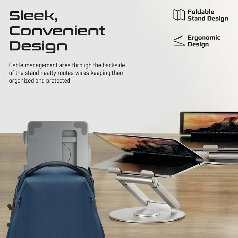 Promate Deskmate-6 Adjustable Laptop Stand with Aluminum Design and Extendable Height