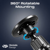 Promate Clipmount Magnetic Car Mount with N52 Powerful Magnets, Cradleless Design and 360° Rotation Metal Ring Included