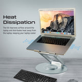 Promate Deskmate-6 Adjustable Laptop Stand with Aluminum Design and Extendable Height