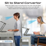 Promate Deskmate-6 Adjustable Laptop Stand with Aluminum Design and Extendable Height