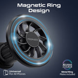 Promate Clipmount Magnetic Car Mount with N52 Powerful Magnets, Cradleless Design and 360° Rotation Metal Ring Included