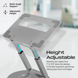 Promate Deskmate-6 Adjustable Laptop Stand with Aluminum Design and Extendable Height