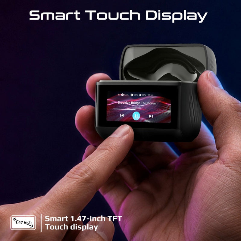 Promate Arix Wireless Earbuds with ANC, ENC & Smart Display
