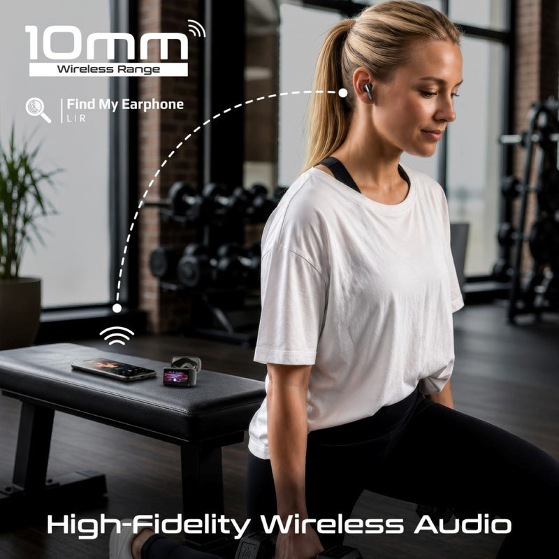 Promate Arix Wireless Earbuds with ANC, ENC & Smart Display