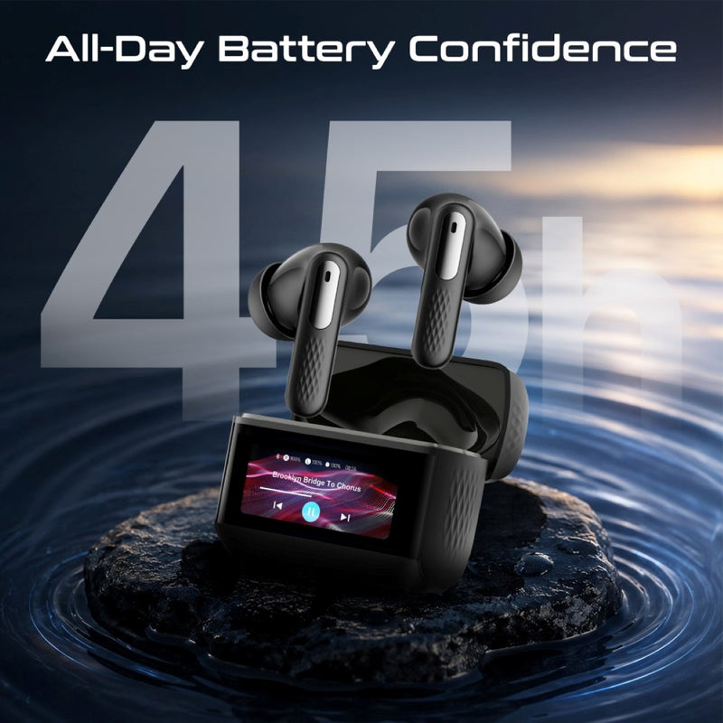 Promate Arix Wireless Earbuds with ANC, ENC & Smart Display