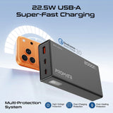Promate Bolt-20PD+ 20000mAh Power Bank with Digital Display 35W USB-C PD & 22.5W USB-A Charging
