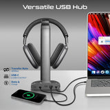 Multifunctional RGB Headset Stand with 15W Wireless Charger & USB Hub