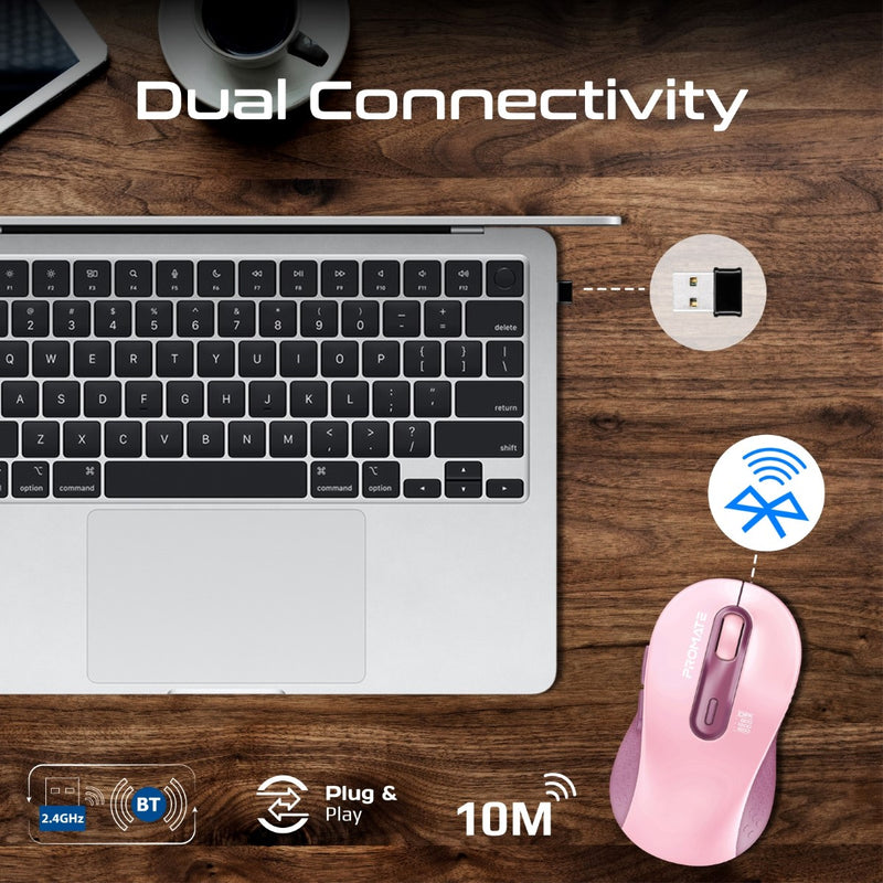 Dual Mode Wireless Optical Mouse with BT & RF Connectivity