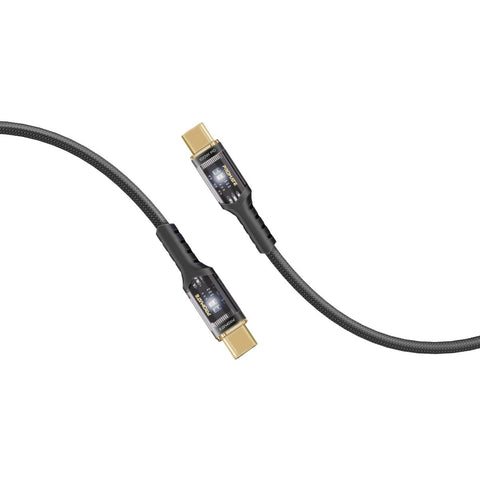High Tensile Transparent 100W Power Delivery USB-C Cable with LED Light