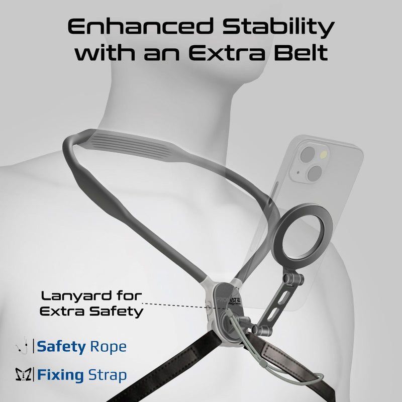 Flexible Neckband MagSafe Compatible Phone Mount for Handsfree POV ...