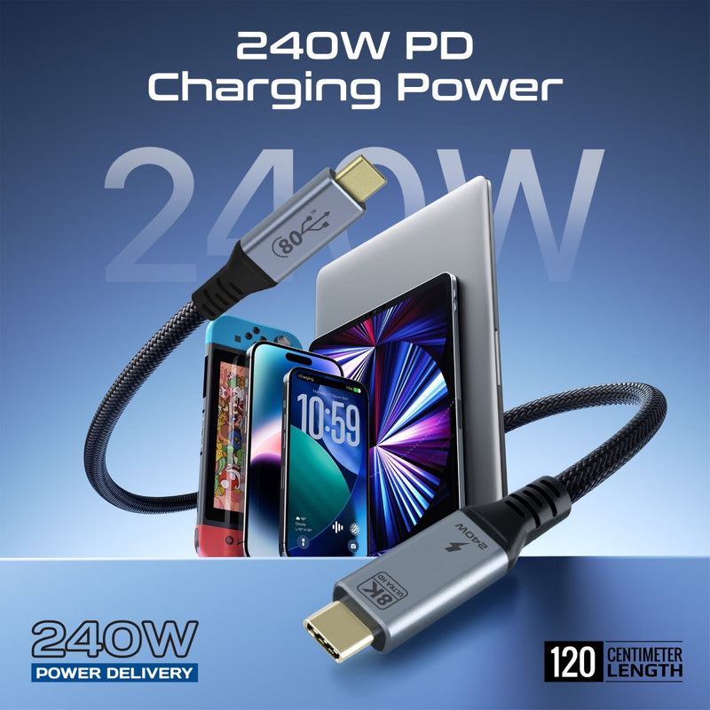 High-Speed 80Gbps USB4™ Cable with 240W PD Support