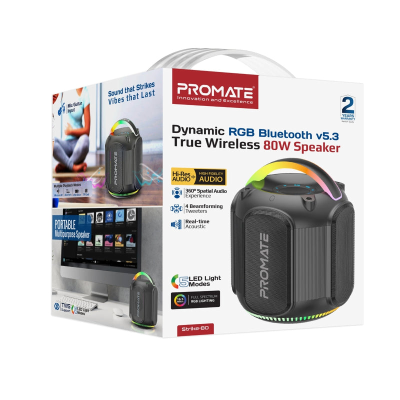 Dynamic RGB Bluetooth v5.3 True Wireless 80W Speaker