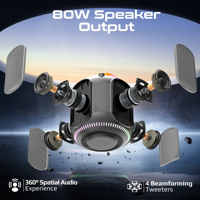 Dynamic RGB Bluetooth v5.3 True Wireless 80W Speaker