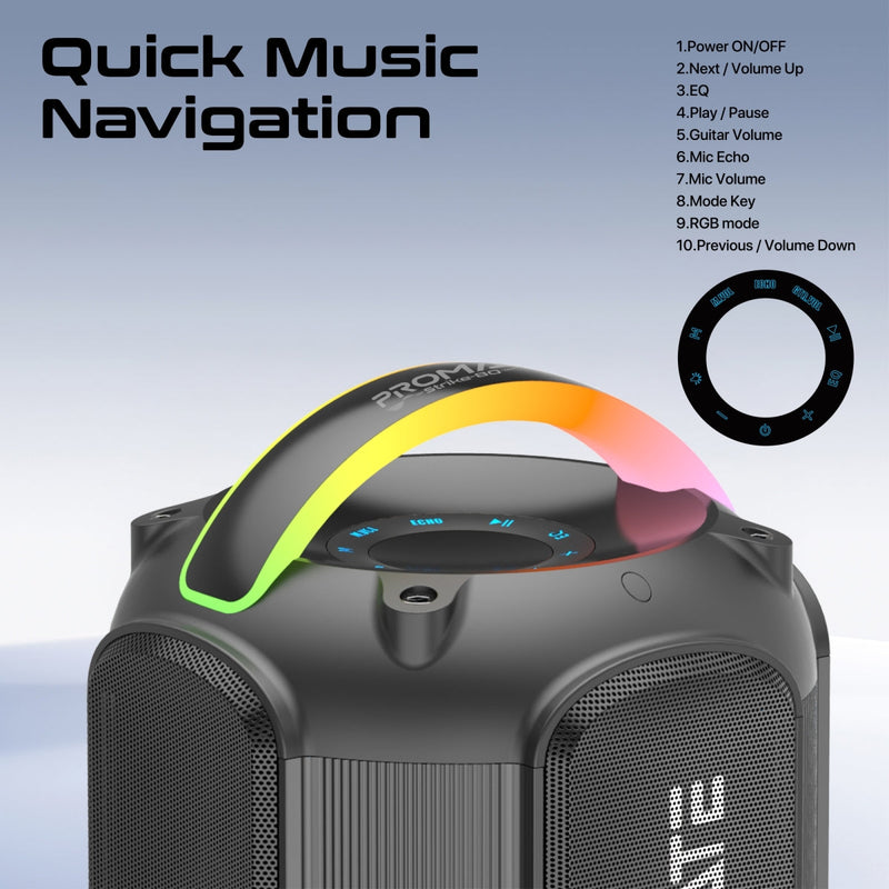 Dynamic RGB Bluetooth v5.3 True Wireless 80W Speaker