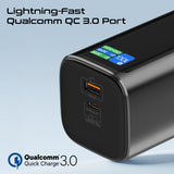 Ultra Compact 130W Multi-Port Power Bank with Retractable USB-C Cable & TFT LCD Screen