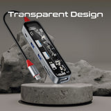7-in 1 Transparent Multiport Slim USB-C Hub with 100W Power Delivery