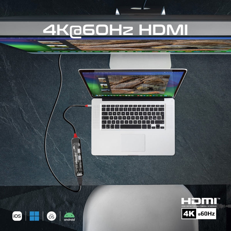 7-in 1 Transparent Multiport Slim USB-C Hub with 100W Power Delivery