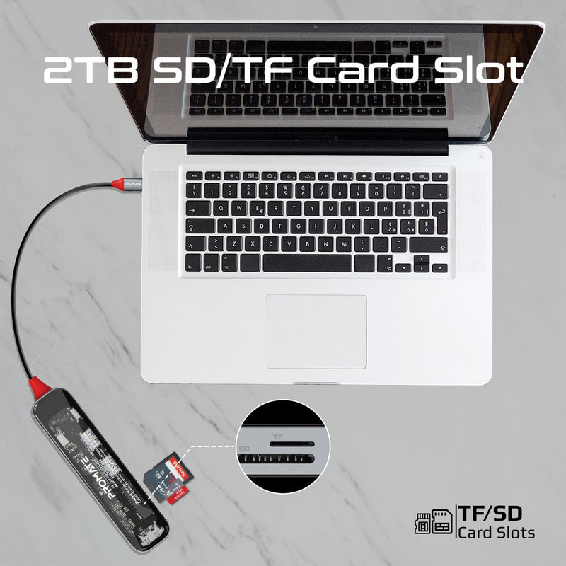 7-in 1 Transparent Multiport Slim USB-C Hub with 100W Power Delivery