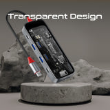 8-in 1 Transparent Ultra-Fast Multiport USB-C Hub with 100W Power Delivery