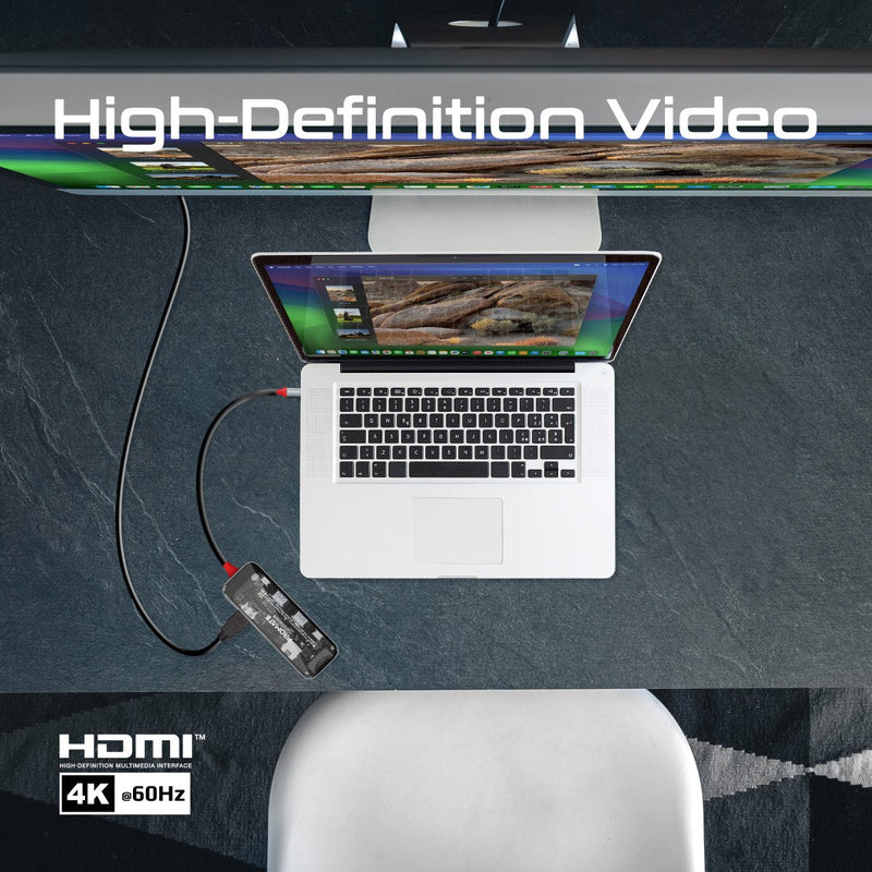 8-in 1 Transparent Ultra-Fast Multiport USB-C Hub with 100W Power Delivery