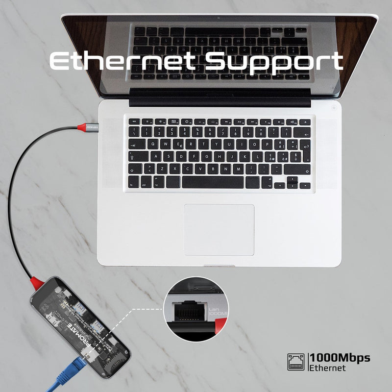 8-in 1 Transparent Ultra-Fast Multiport USB-C Hub with 100W Power Delivery