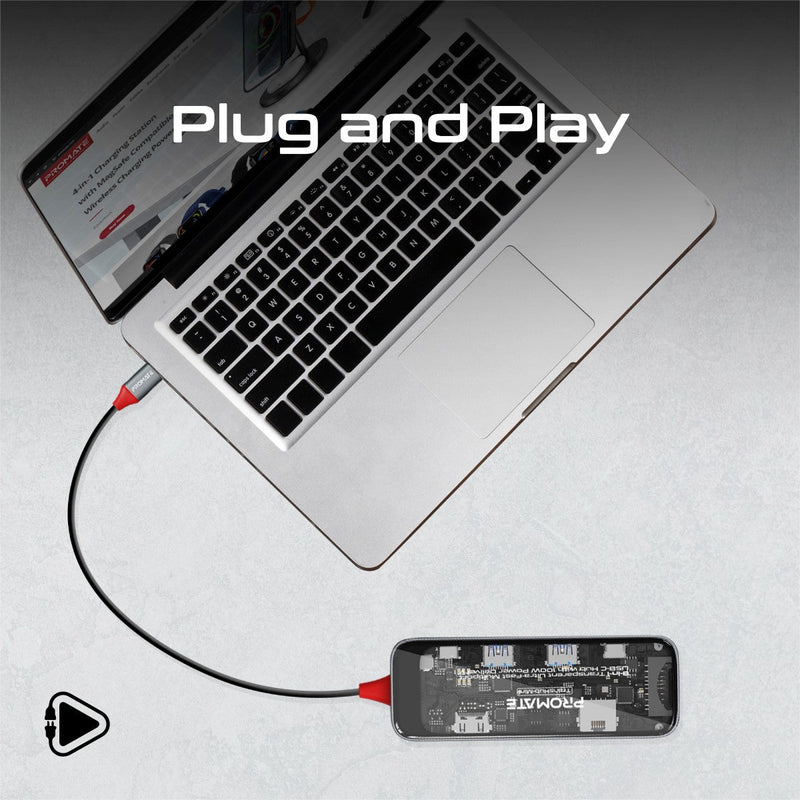 8-in 1 Transparent Ultra-Fast Multiport USB-C Hub with 100W Power Delivery