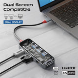 10-in-1 Transparent Multiport USB-C Hub with 100W Power Delivery