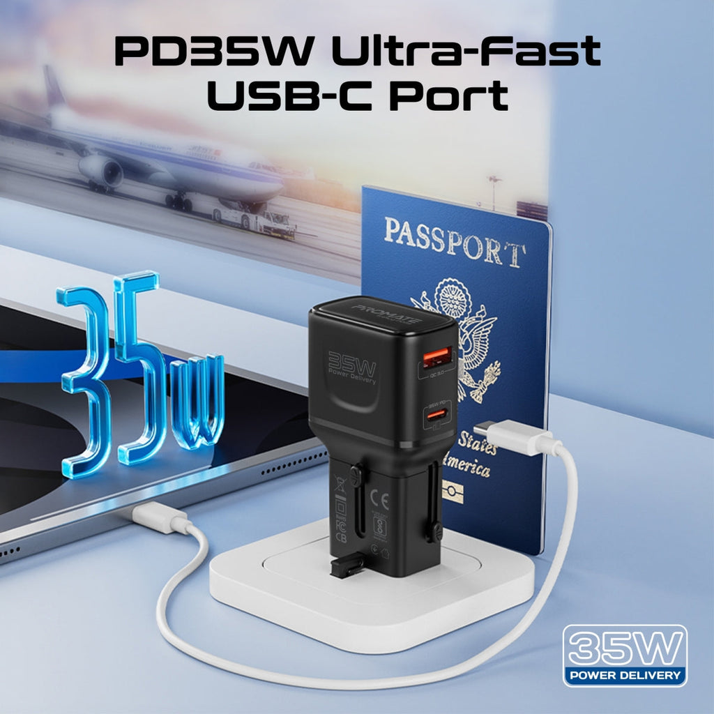 35W Power Delivery Multi-Port Travel Adapter – Promate Philippines