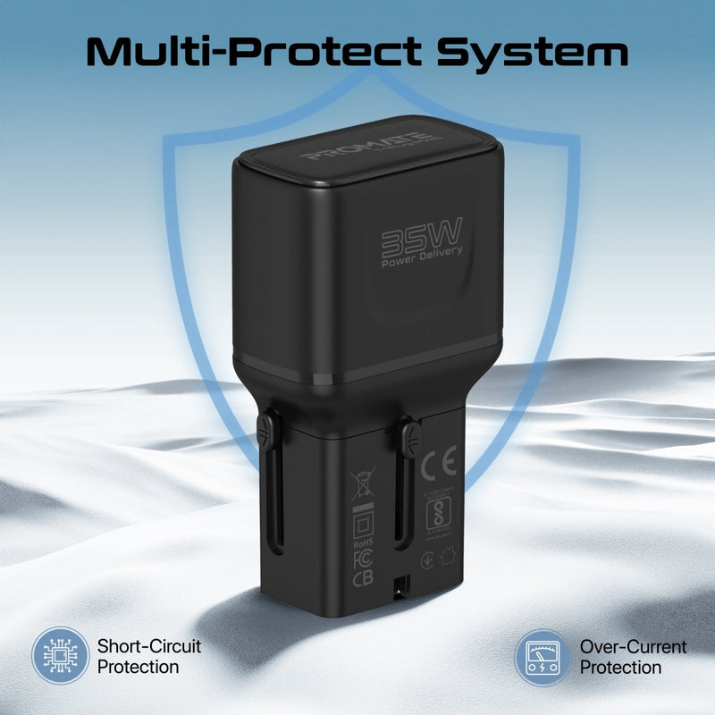 Triplug 35W Power Delivery Multi-Port Travel Adapter – Promate Philippines
