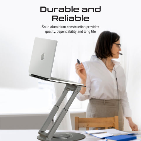 Promate Deskmate-6 Adjustable Laptop Stand with Aluminum Design and Extendable Height