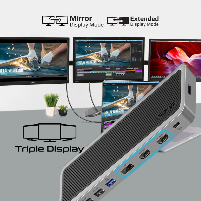 4K@60Hz Triple Display Multi-Port USB-C Docking Station