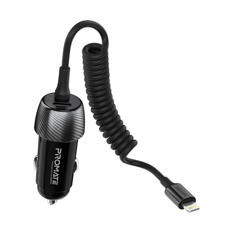 33W Quick Charging Car Charger with Lightning Connector Cable