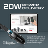 33W Quick Charging Car Charger with Lightning Connector Cable