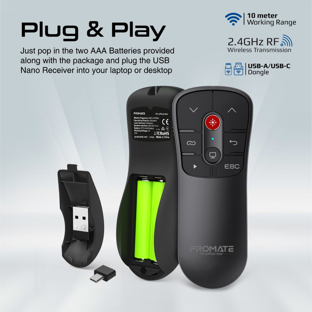 Universal Intuitive Wireless Presenter – Promate Philippines