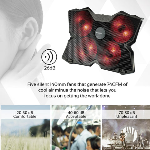 Ergonomic Laptop Cooling Pad with Silent Fan Technology