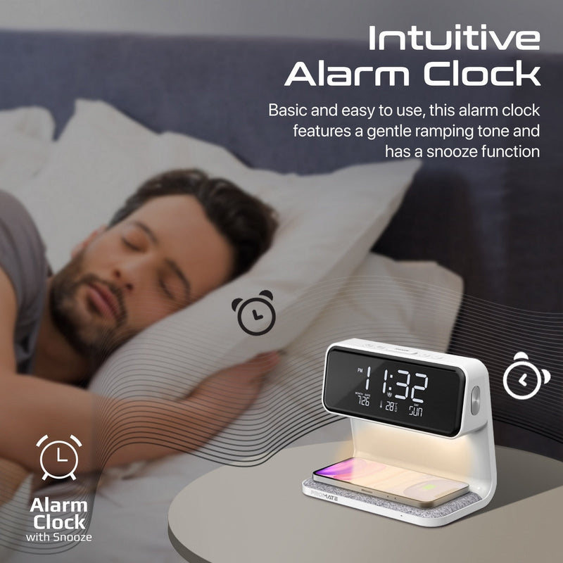 Multi-Function LED Alarm Clock with 15W Wireless Charger