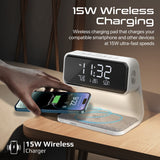 Multi-Function LED Alarm Clock with 15W Wireless Charger