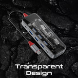 11-in-1 Transparent Ultra-Fast Multiport USB-C Hub with 100W Power Delivery